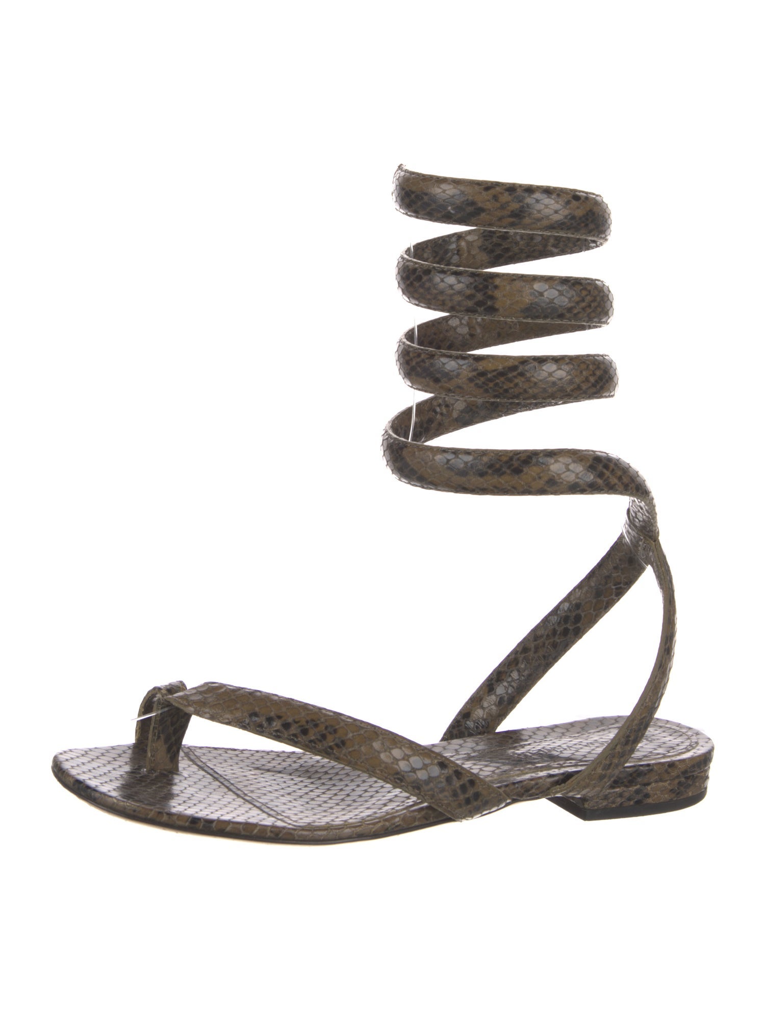 Bottega Veneta Snakeskin Animal Print Gladiator Sandals