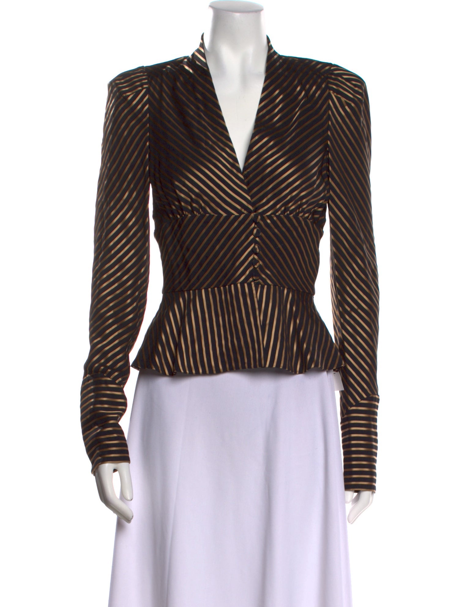 Bottega Veneta Striped V-Neck Top