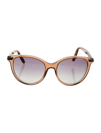 Bottega Veneta Intrecciato Weave Round Sunglasses