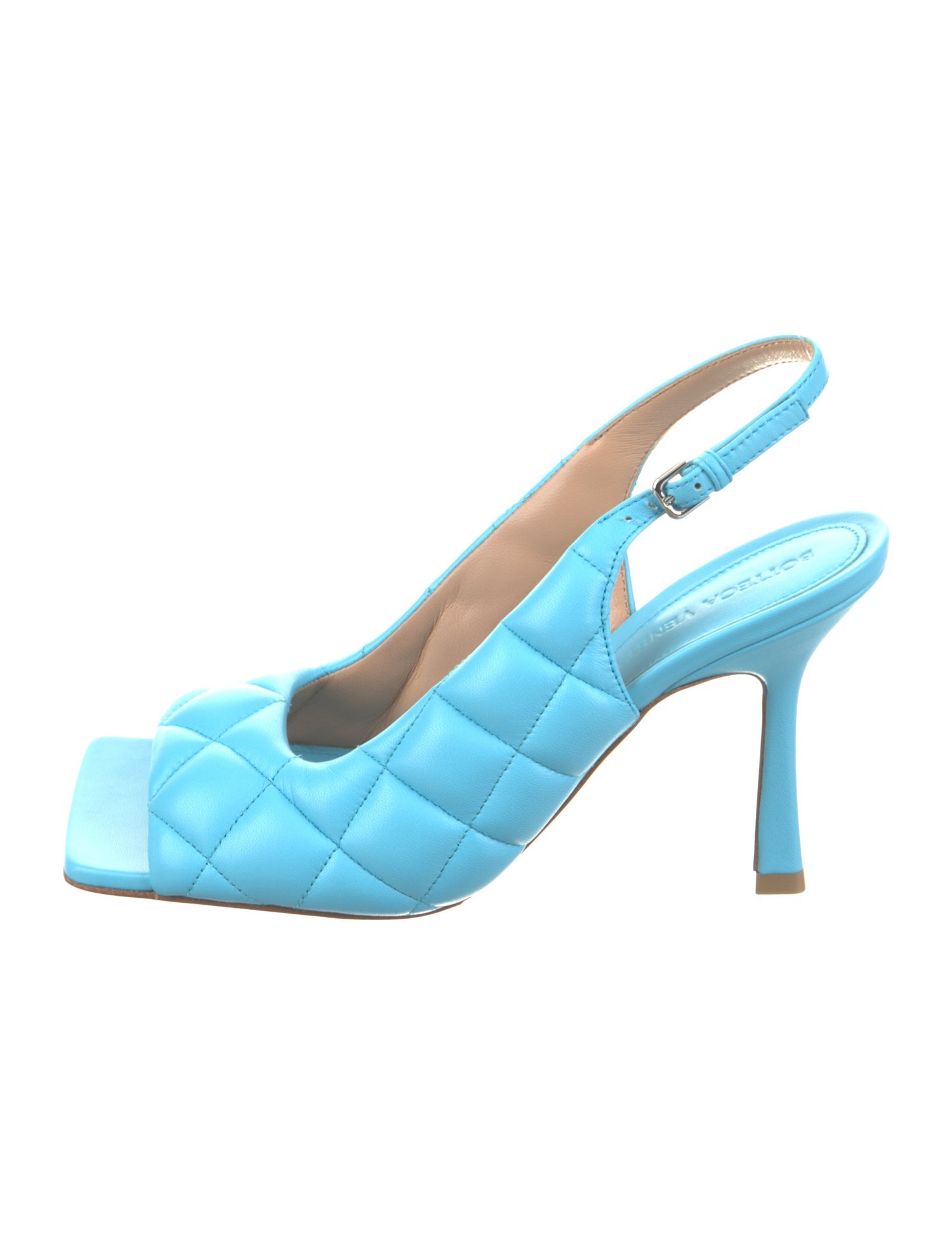 Bottega Veneta Quilted Pattern Leather Slingback Sandals