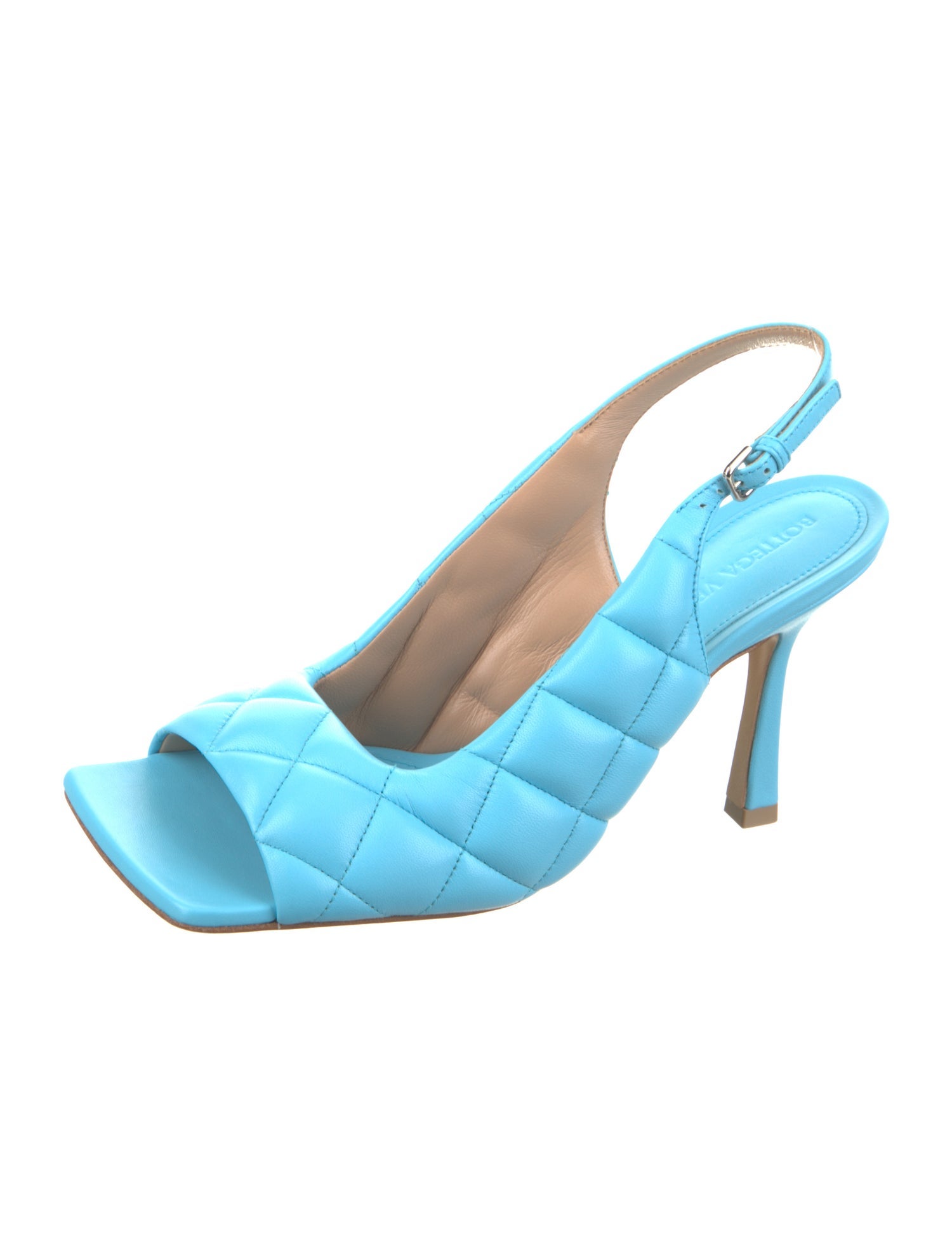 Bottega Veneta Quilted Pattern Leather Slingback Sandals