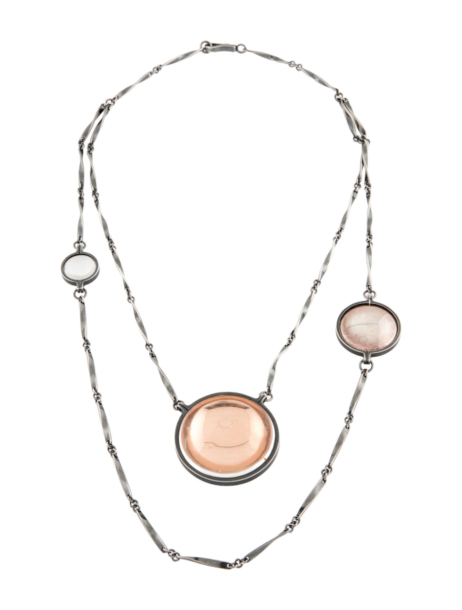 Bottega Veneta Quartz Disc Double Strand Necklace