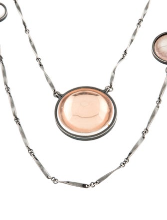 Bottega Veneta Quartz Disc Double Strand Necklace