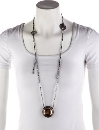 Bottega Veneta Quartz Disc Double Strand Necklace