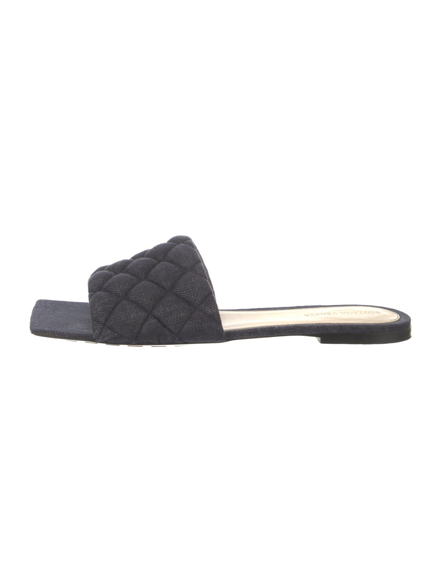 Bottega Veneta Intrecciato Weave Denim Slides