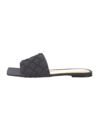 Bottega Veneta Intrecciato Weave Denim Slides