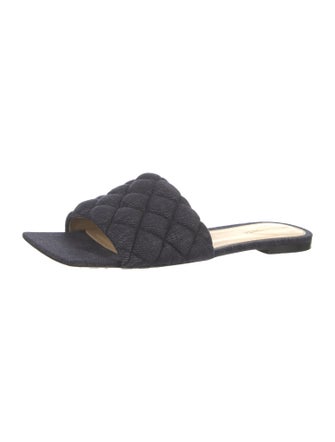 Bottega Veneta Intrecciato Weave Denim Slides