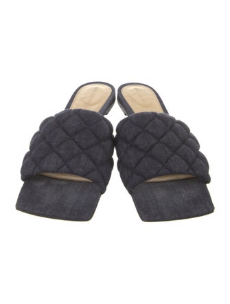 Bottega Veneta Intrecciato Weave Denim Slides