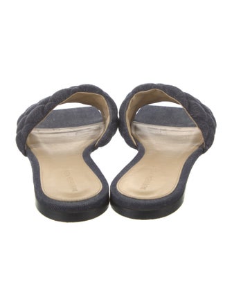 Bottega Veneta Intrecciato Weave Denim Slides