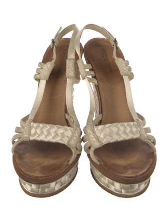 Bottega Veneta Intrecciato Weave Satin Slingback Pumps