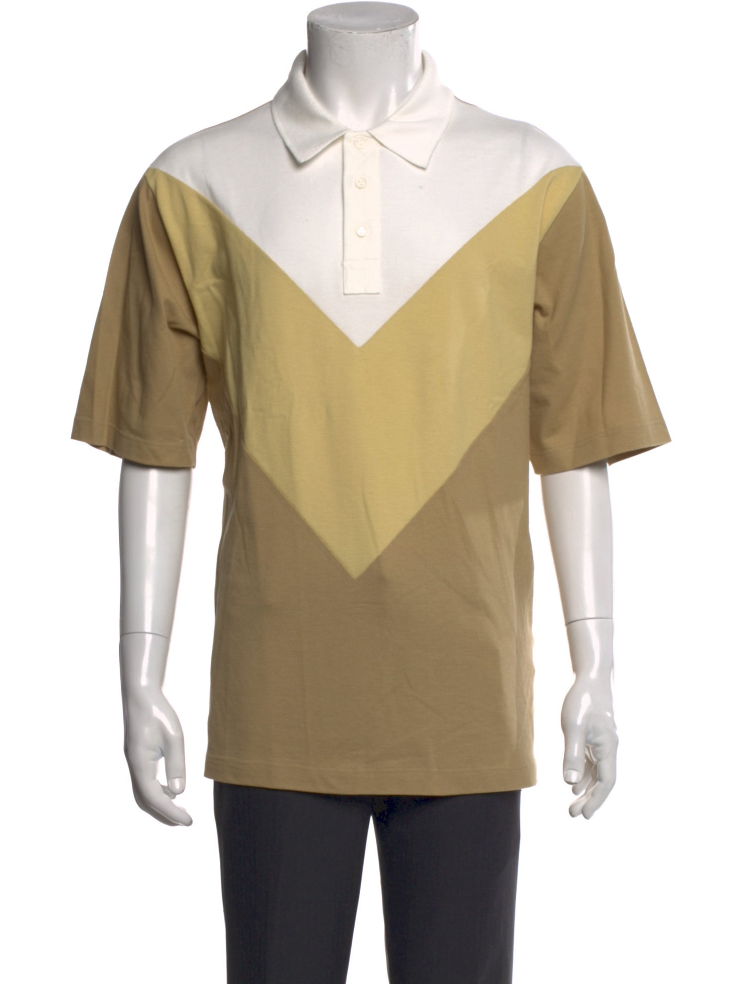 Bottega Veneta Colorblock Pattern Collar Polo Shirt