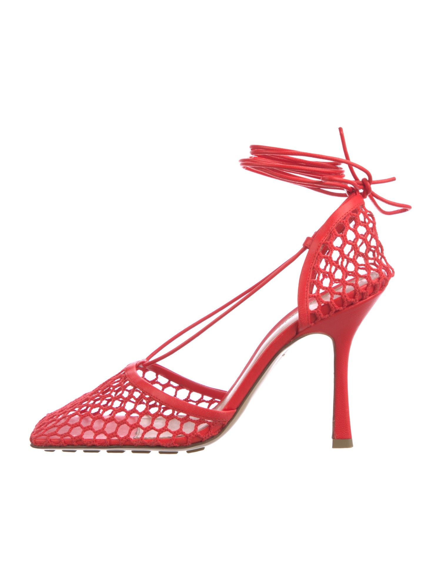 Bottega Veneta Leather Mesh Accents D'Orsay Pumps