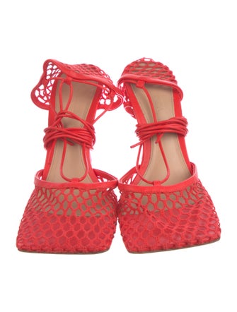 Bottega Veneta Leather Mesh Accents D'Orsay Pumps