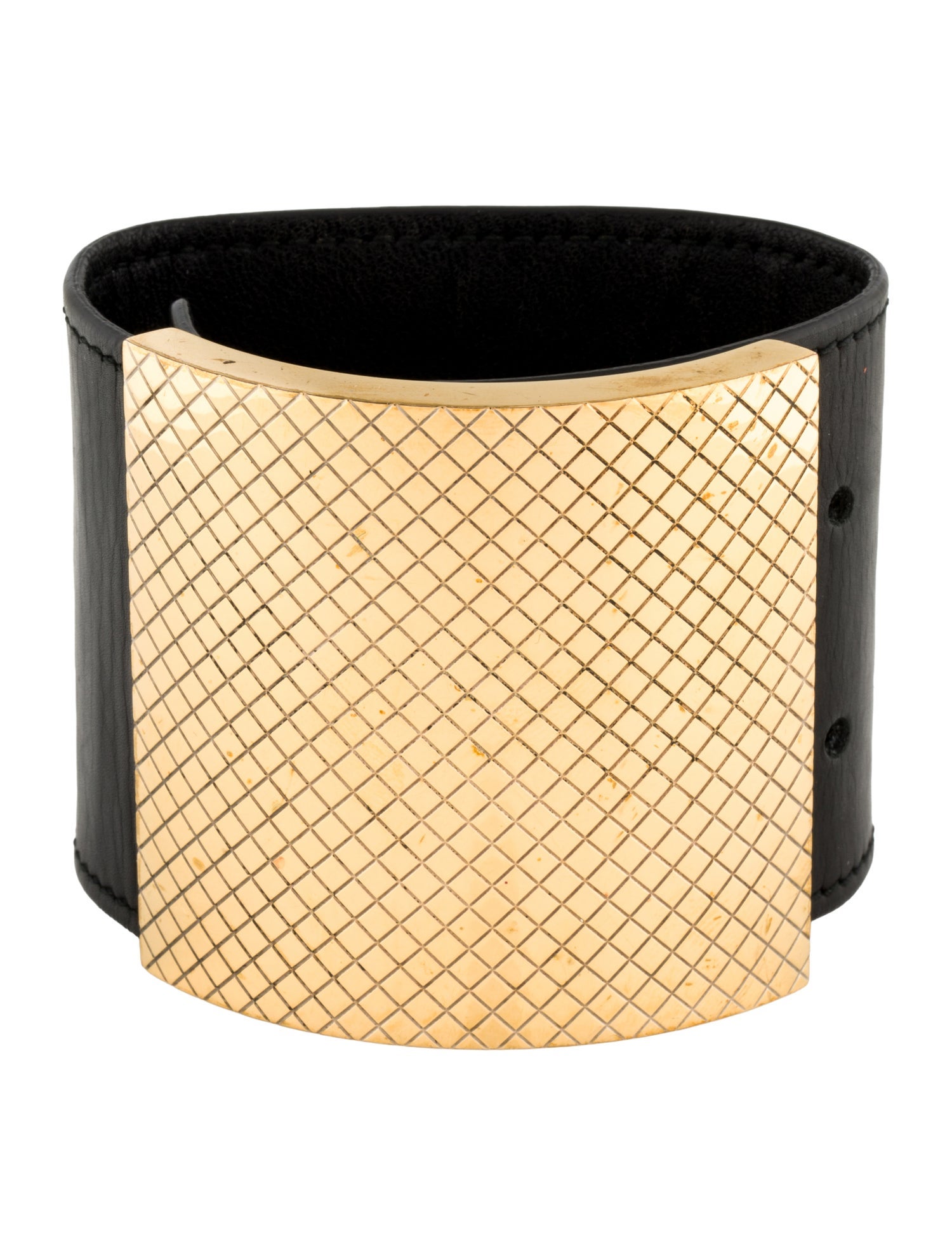 Bottega Veneta Leather Wide Cuff Bracelet