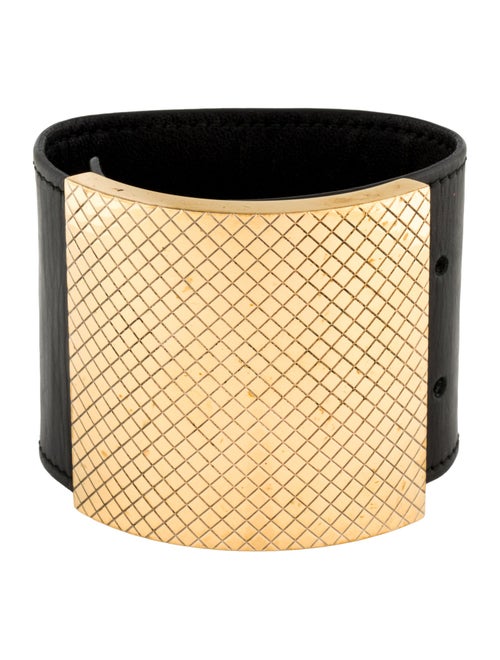 Bottega Veneta Leather Wide Cuff Bracelet