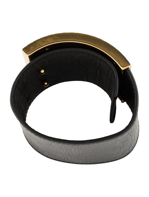 Bottega Veneta Leather Wide Cuff Bracelet