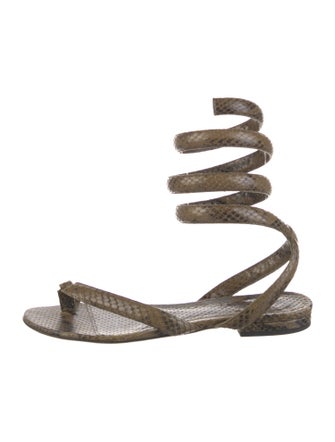 Bottega Veneta Snakeskin Animal Print Gladiator Sandals