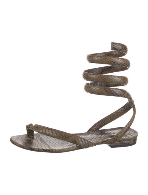 Bottega Veneta Snakeskin Animal Print Gladiator Sandals