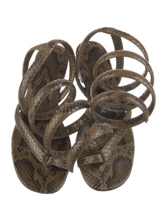 Bottega Veneta Snakeskin Animal Print Gladiator Sandals