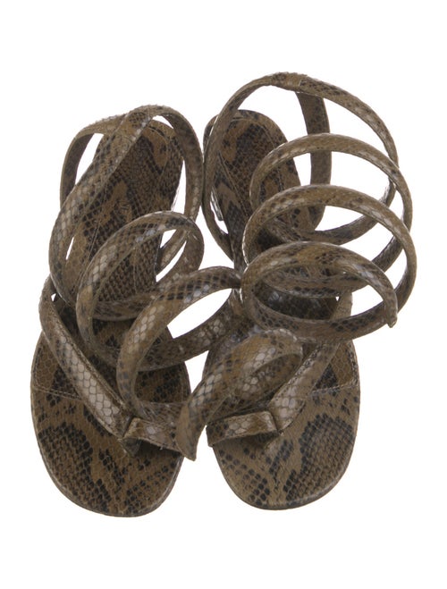 Bottega Veneta Snakeskin Animal Print Gladiator Sandals