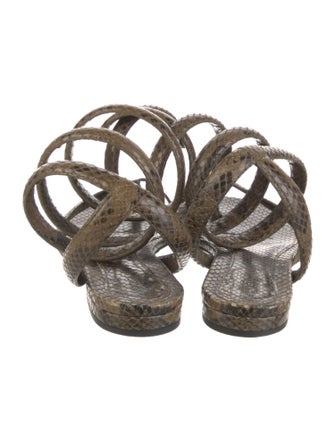 Bottega Veneta Snakeskin Animal Print Gladiator Sandals