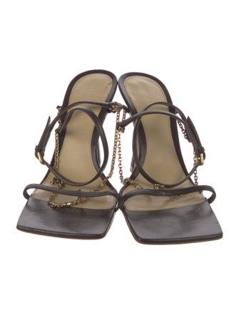 Bottega Veneta Leather Chain-Link Accents Sandals