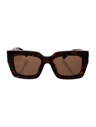 Bottega Veneta Intrecciato Weave Square Sunglasses