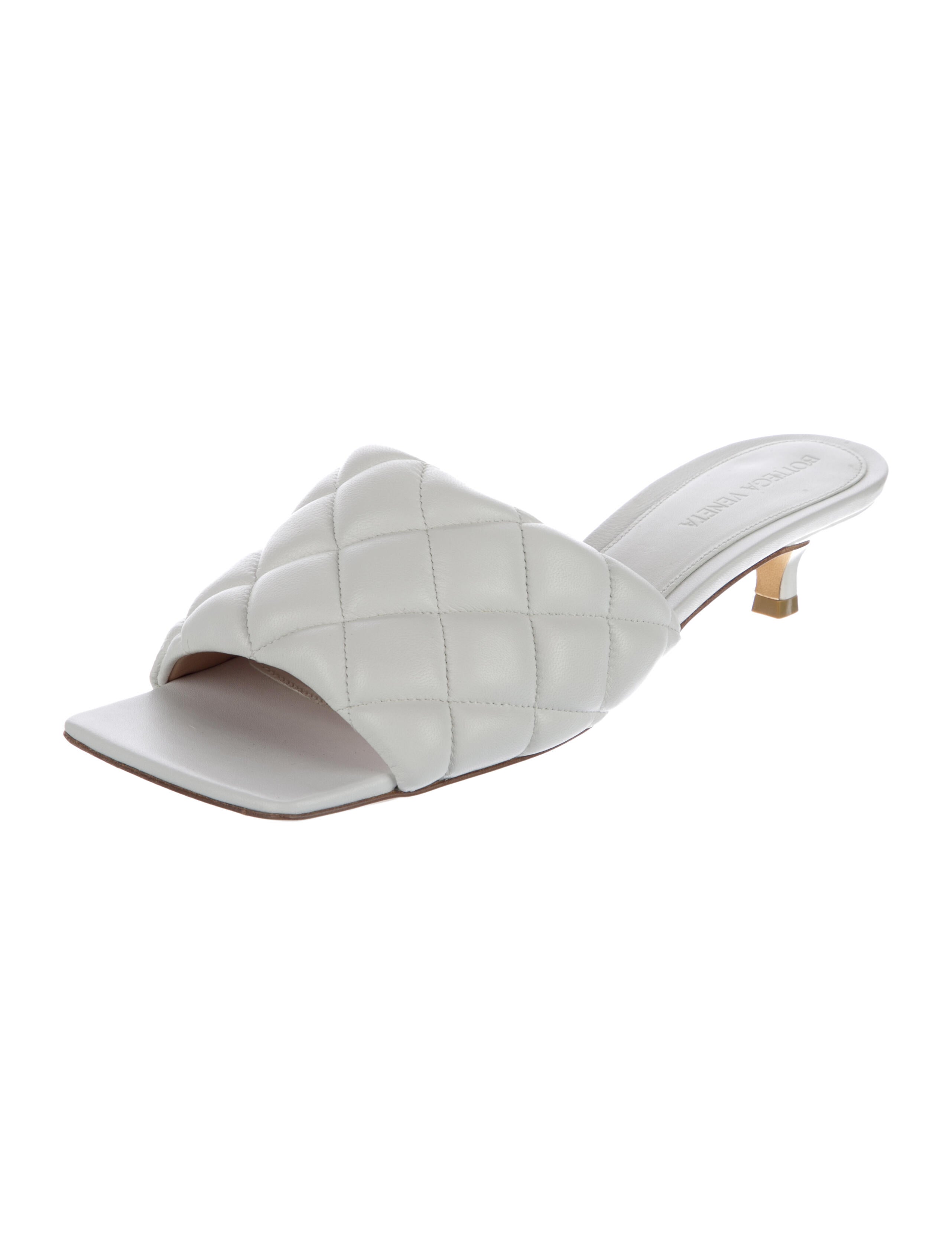 Bottega Veneta Quilted Pattern Leather Slides