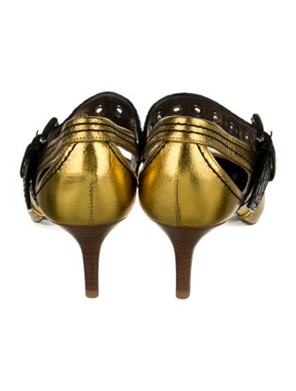 Bottega Veneta Leather Colorblock Pattern Pumps