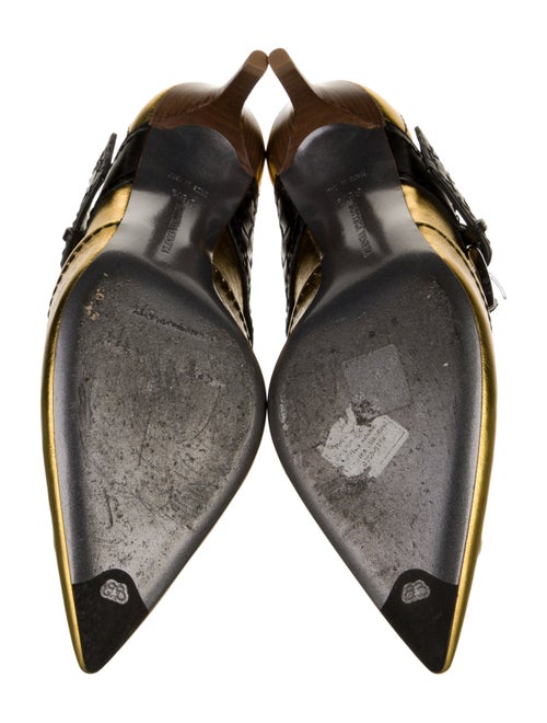 Bottega Veneta Leather Colorblock Pattern Pumps