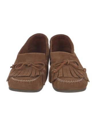 Bottega Veneta Suede Whipstitch Trim Loafers