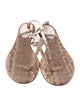 Bottega Veneta Leather Animal Print T-Strap Sandals