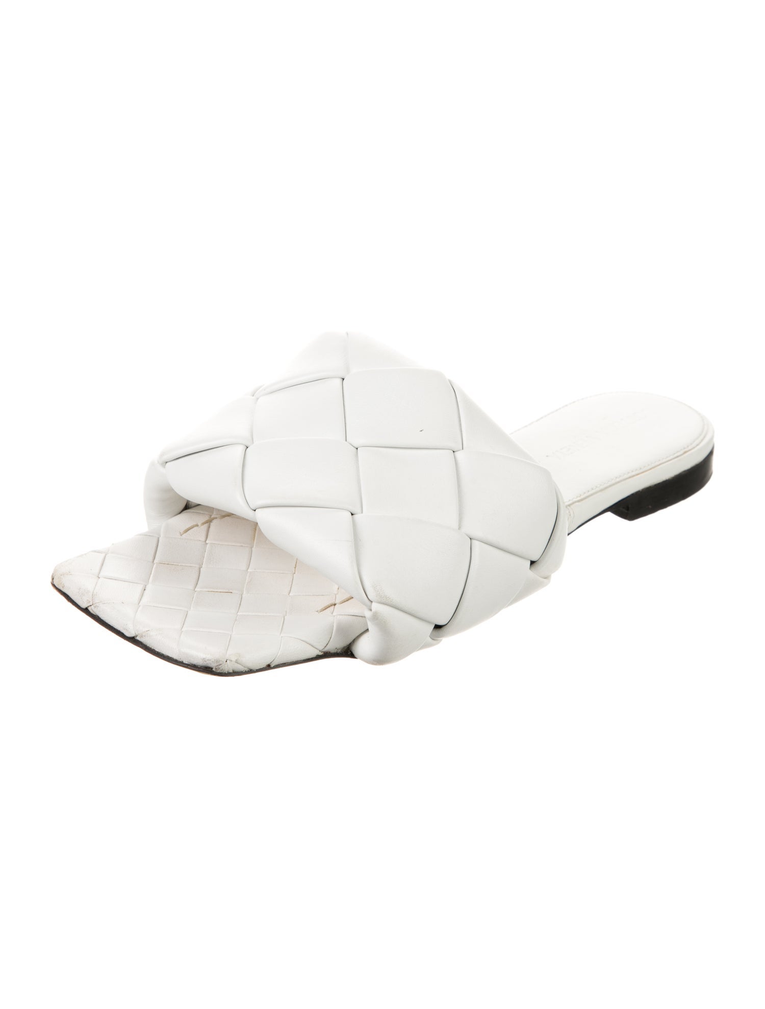 Bottega Veneta Intrecciato Weave Leather Slides