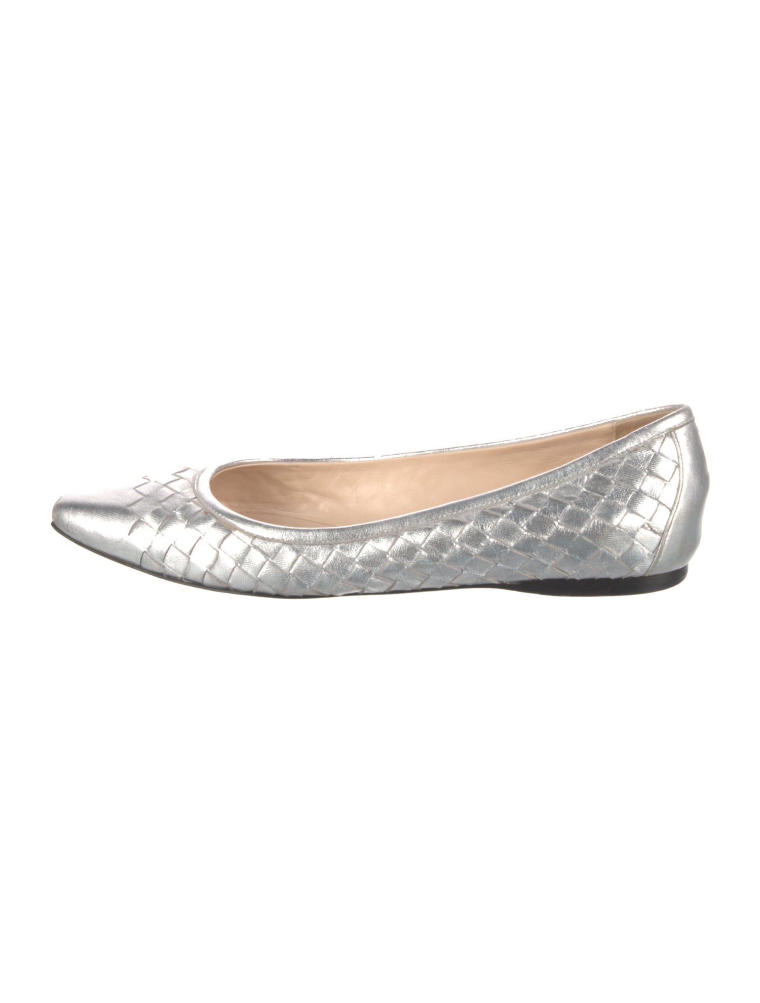 Bottega Veneta Intrecciato Weave Leather Ballet Flats