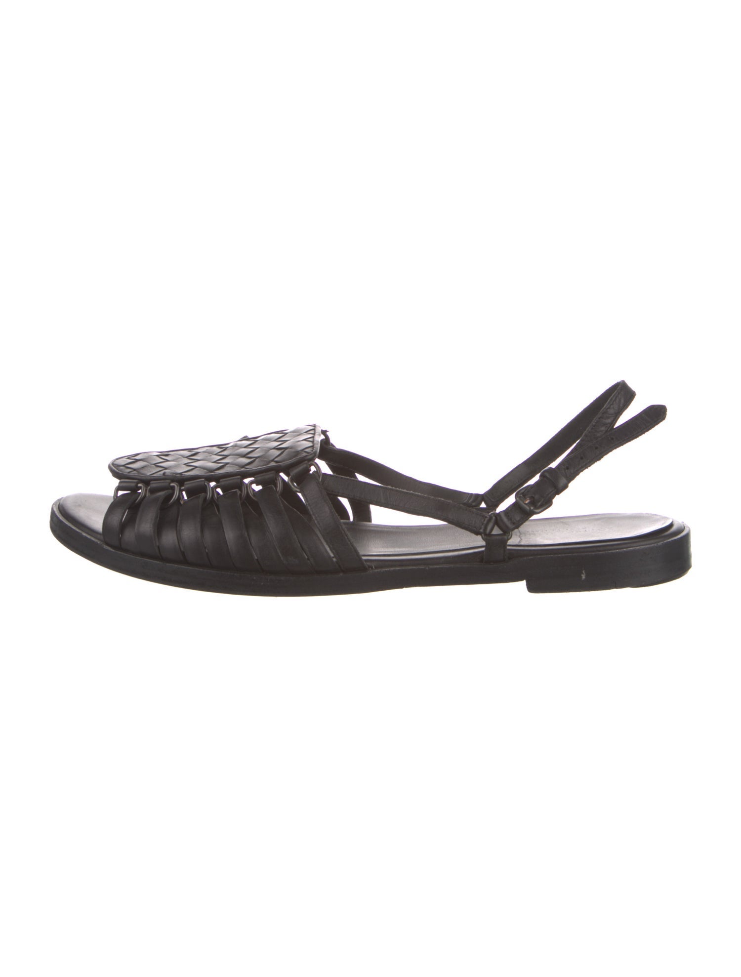 Bottega Veneta Intrecciato Weave Leather Slingback Sandals