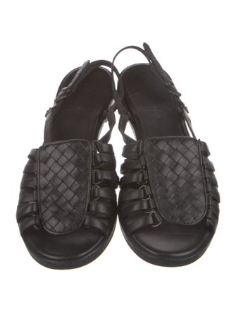 Bottega Veneta Intrecciato Weave Leather Slingback Sandals