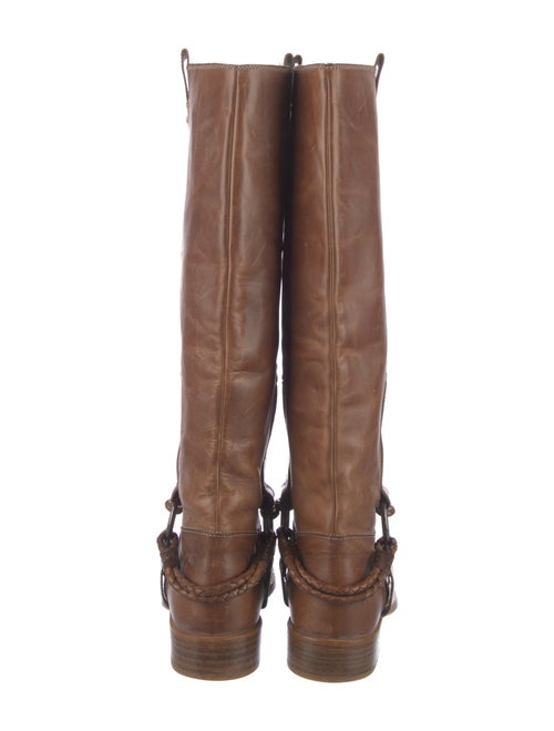 Bottega Veneta Leather Braided Accents Riding Boots