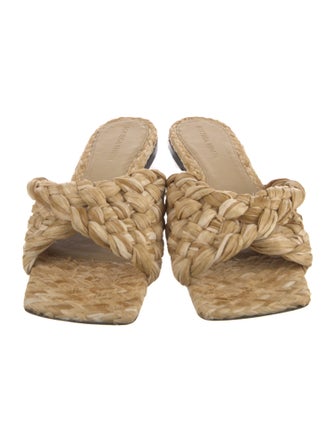 Bottega Veneta Intrecciato Weave Raffia Slides