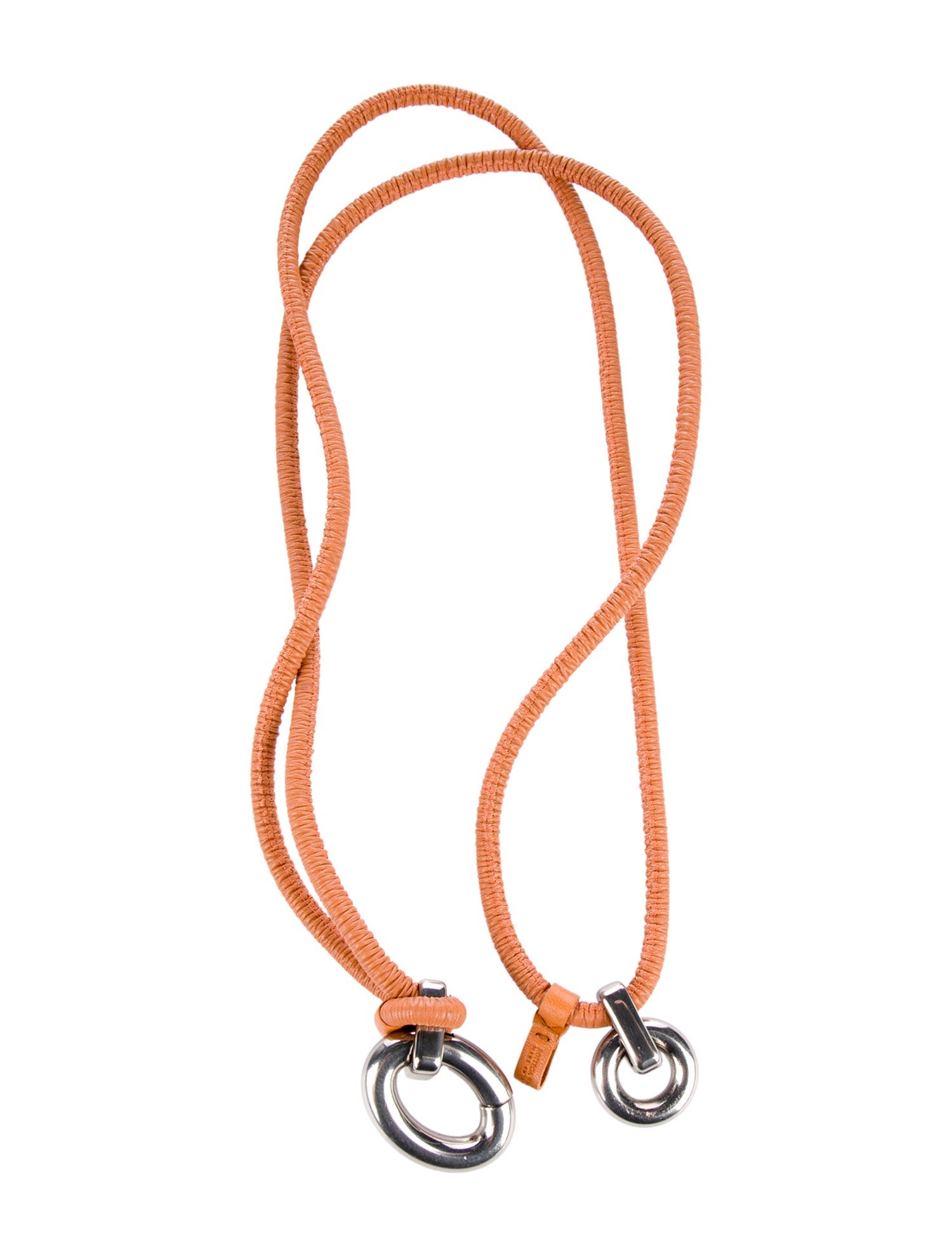 Bottega Veneta Silver-Tone Leather Strap Bag Accessory