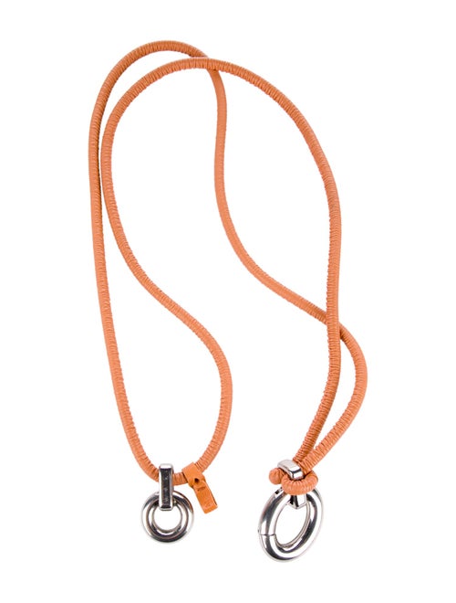 Bottega Veneta Silver-Tone Leather Strap Bag Accessory