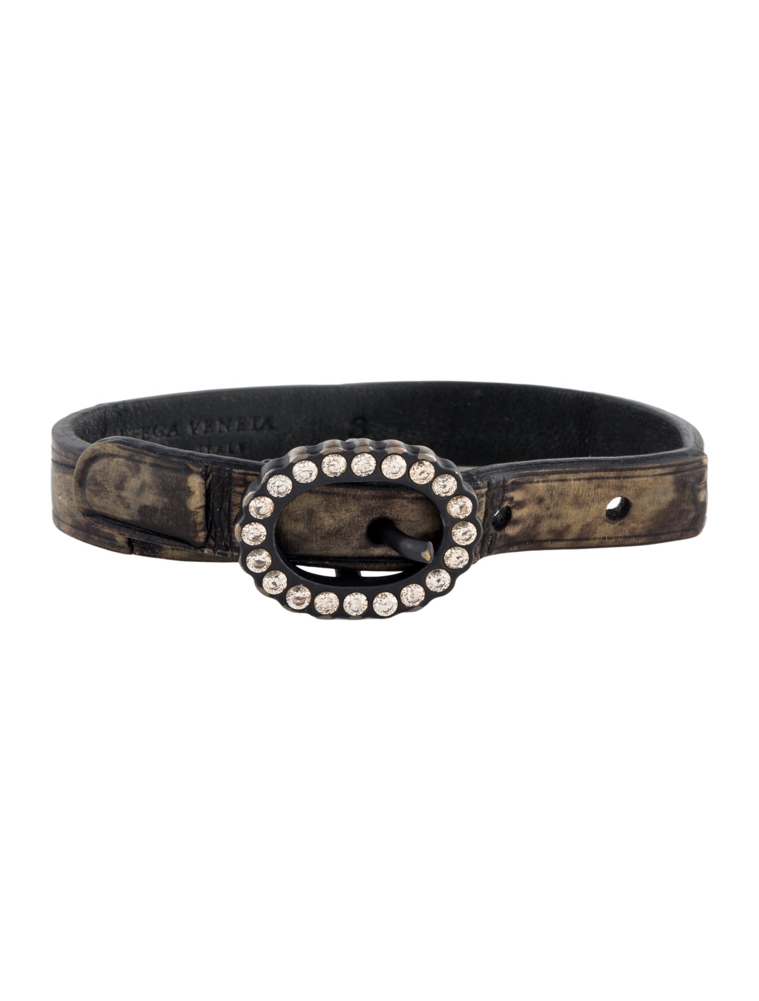 Bottega Veneta Crystal Buckle Wrap Bracelet