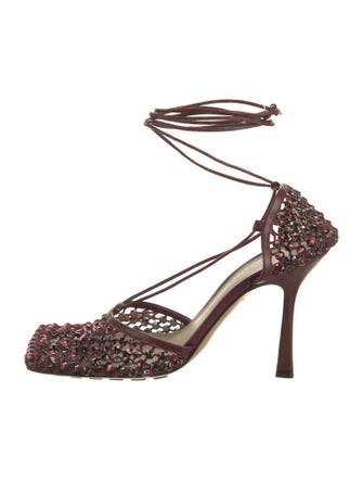 Bottega Veneta Leather Crystal Embellishments D'Orsay Pumps