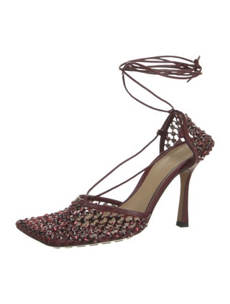 Bottega Veneta Leather Crystal Embellishments D'Orsay Pumps