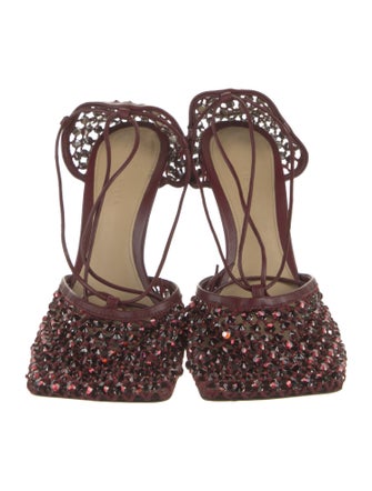 Bottega Veneta Leather Crystal Embellishments D'Orsay Pumps