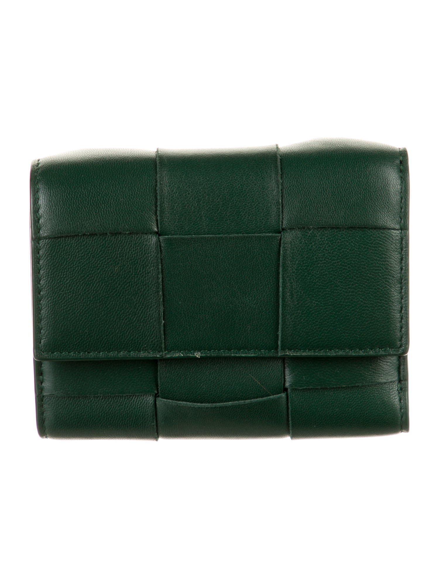 Bottega Veneta Tri Fold Compact Wallet Intrecciato Weave Trifold Wallet