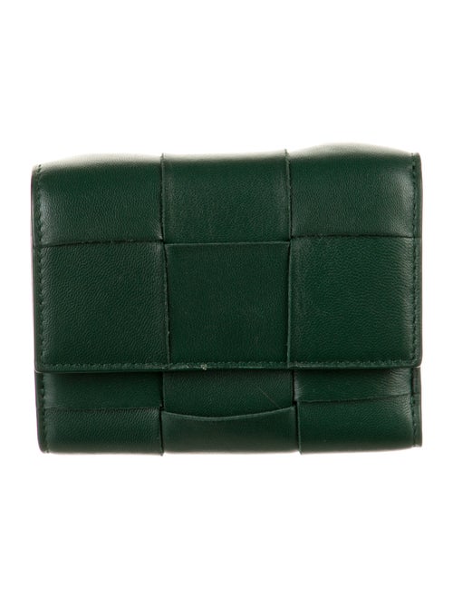 Bottega Veneta Tri Fold Compact Wallet Intrecciato Weave Trifold Wallet