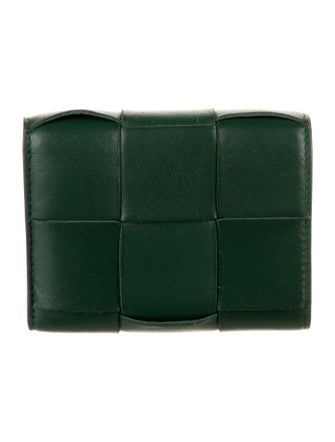 Bottega Veneta Tri Fold Compact Wallet Intrecciato Weave Trifold Wallet