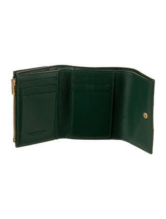 Bottega Veneta Tri Fold Compact Wallet Intrecciato Weave Trifold Wallet