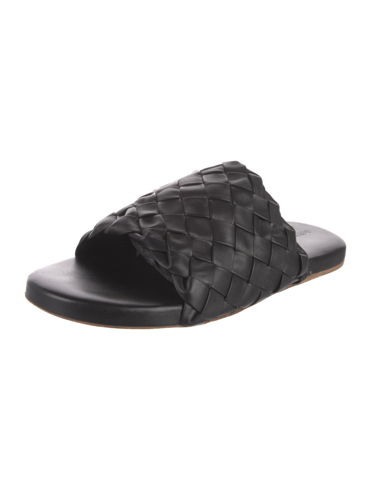 Bottega Veneta Intrecciato Weave Leather Slides