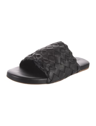 Bottega Veneta Intrecciato Weave Leather Slides